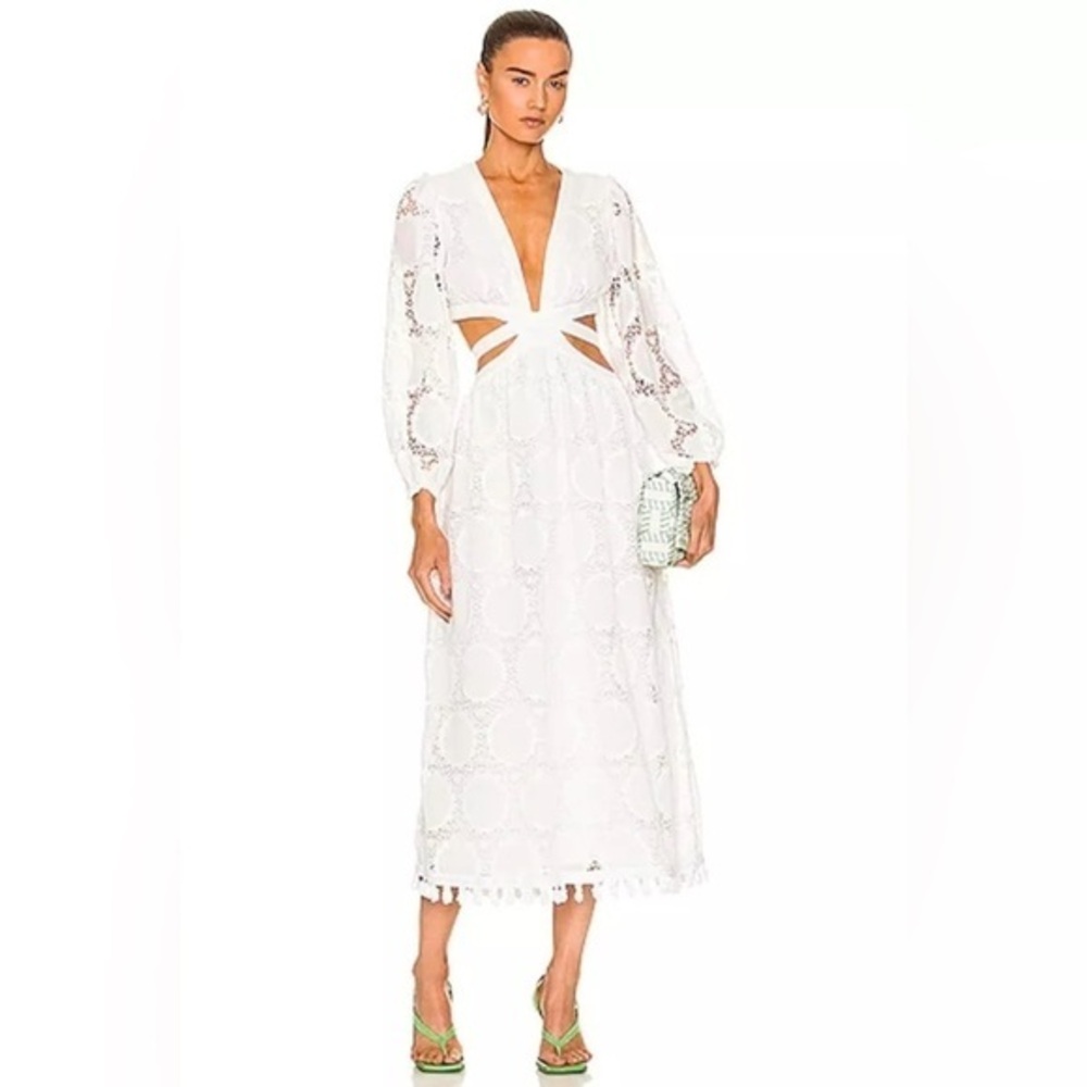 Alexis Stran Lace Midi Dress Size Large